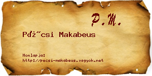 Pécsi Makabeus névjegykártya