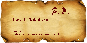 Pécsi Makabeus névjegykártya