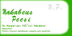 makabeus pecsi business card